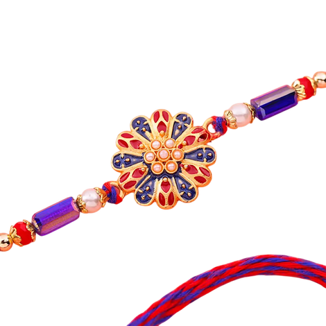 Evil Eye Elegant Pearls Floral Rakhi (Floweraura)