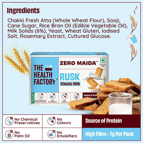 The Health Factory Zero Maida Rusk - Classic Milk