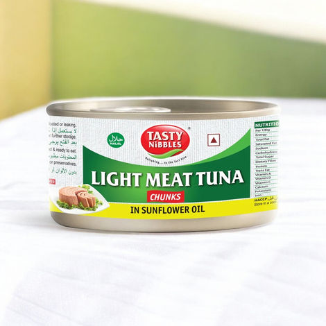 Tasty Nibbles Light Meat Tuna Chunks In Sunflower Oil Canned