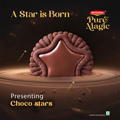 Britannia Pure Magic Choco Stars | Chunky Choco Topped Cookie