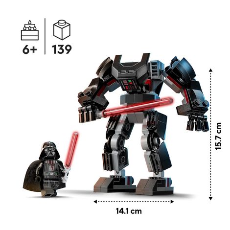 Lego Star Wars Darth Vader Mech Building Toy Set (139 Pieces)