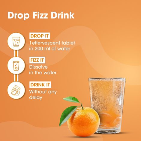 Og Wellness Vitamin C, Amla & Zinc Effervescent Tablets - Vitamin C, Orange Flavor - 15 Pcs