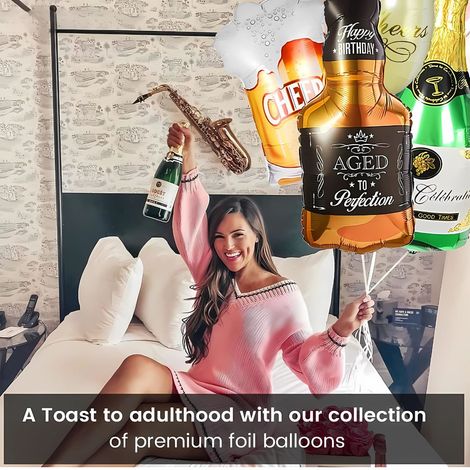 Party Propz Cheers Champagne Foil Balloons For Decoration