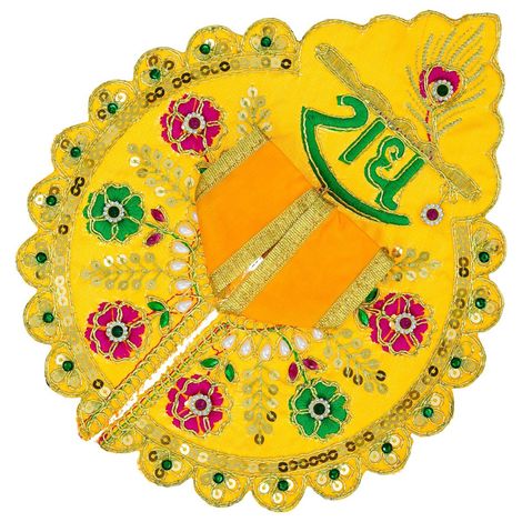 Floral Radhe Decorative Laddu Gopal Dress for Idol (Size 4) Krishna Costume | Krishna Janmastami Special (Ecraftindia)