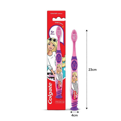 Colgate Kids Barbie Toothbrush, Extra Soft With Tongue Cleaner