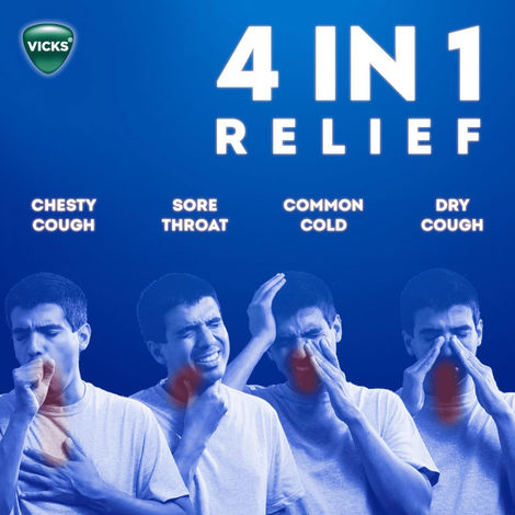 Vicks Cough Syrup, Fast Relief For Dry & Wet Cough, With Tulsi & Ginger Combo 