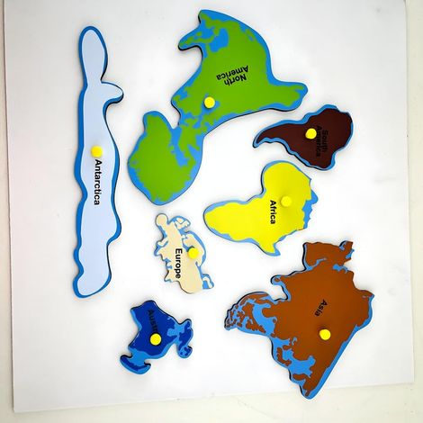 Skillofun MDF World Map Continents Puzzle | Early Learning Educational Toy for 3+ Kids