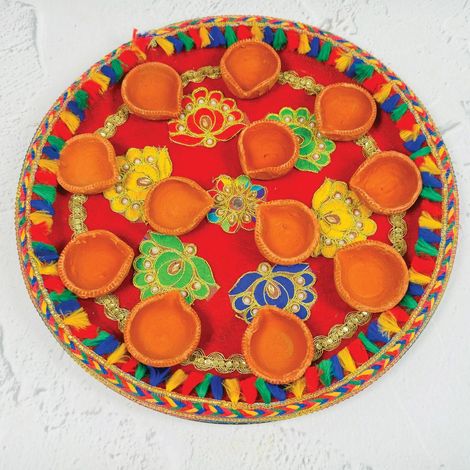 Eco Friendly Mitti Diya | Brown | Clay Diya | Pack Of 12 | Mangal Bhawan