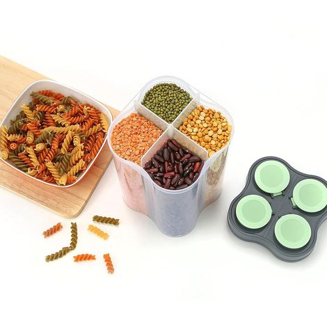 2Mech 4 Section Plastic Kitchen Storage Container