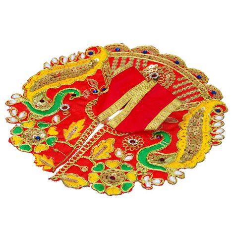 Floral Decorative Ladoo Gopal Dress for Idol (Size 4) Krishna Costume | Krishna Janmastami Special (Ecraftindia)