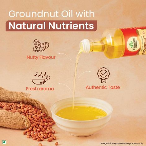 Organic India Groundnut (Peanut) Cold Pressed Oil | Healthy Cooking Oil