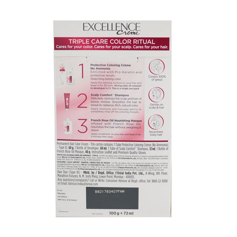 L'Oreal Paris Excellence Creme Hair Color, 3 Dark Brown