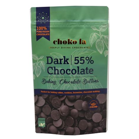 Chokola Dark 55% Baking Chocolate Buttons