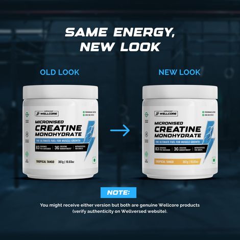 Wellcore - Pure Micronised Creatine Monohydrate (307G, 83Servings) Tropical Tango