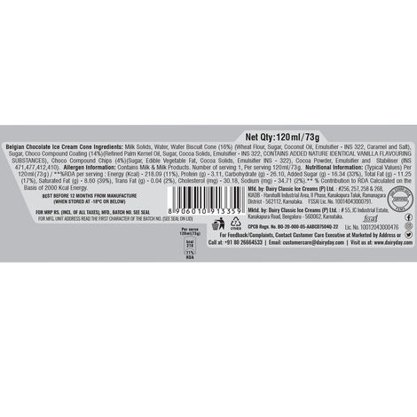 Dairy Day Belgian Chocolate Ice Cream Cone