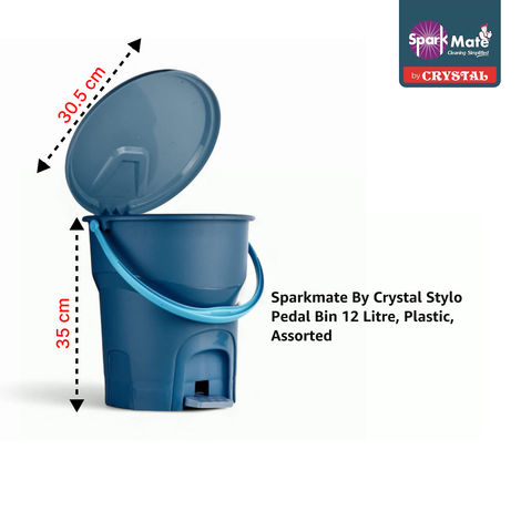 Sparkmate By Crystal Stylo Pedal Bin 12 Litre