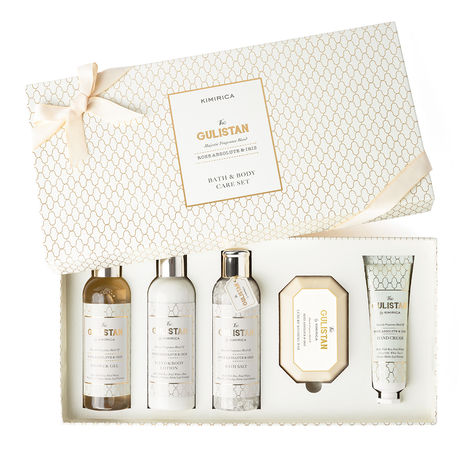Kimirica Gulistan Indulgence Set | Luxury Bath & Body Gift Set with Soothing Rose Fragrance