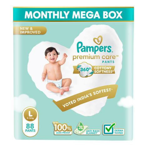 Pampers Premium Care Baby Diapers | Pant Style | L | 88 pcs