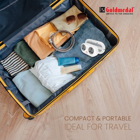 Gold Medal Wall-E-3 Pin Plug Travel Adaptor with Mobile Stand | Universal Sockets | Multiplug for Home & Office Appliances | Supports 2-Pin & 3-Pin Plugs