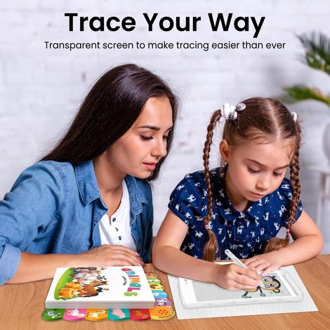 Portronics Ruffpad One Transparent Multicolor LCD Writing Pad with 8.5 inch Writing Area, India's first notepad to save and share your child's first creatives via Ruffpad app on your Smartphone - White