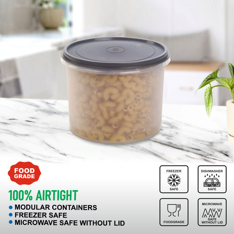 Joyo Fresherware Round Plastic Multipurpose Container| Airtight |Leakproof |3 Litres-Assorted