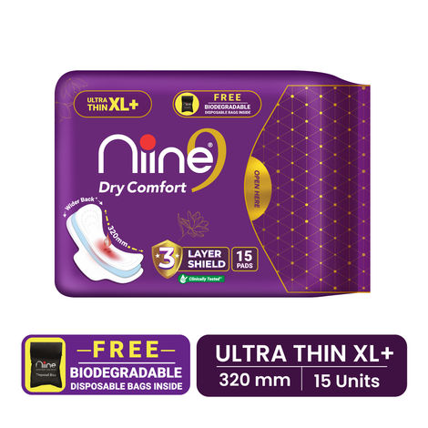 Niine Dry Comfort Ultra Thin XL+ Sanitary Pads | 320 mm Combo