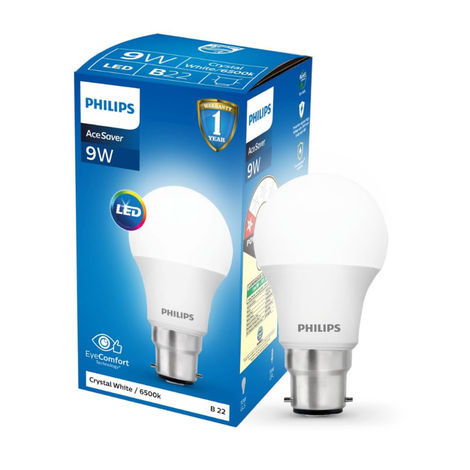 Philips 9 W LED Bulb Cool White | 6500K | Energy Efficient | B22 Base Holder
