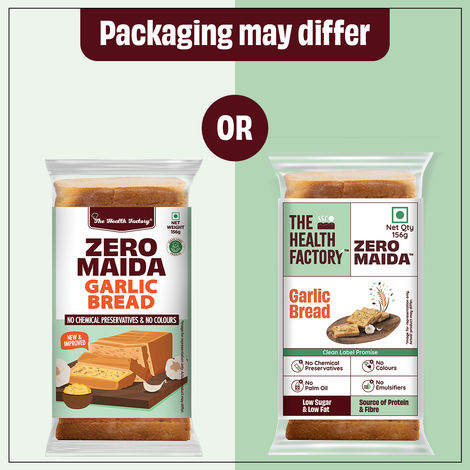 The Health Factory Zero Maida Garlic Bread | Clean Label - Not Brown