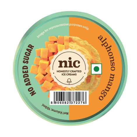 NIC Alphonso Mango Ice Cream Cup | No Added Sugar