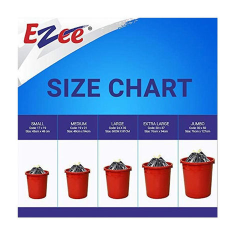Ezee Premium Large Size Garbage Bag With Detachable Tie Tape
