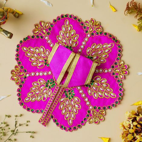 Floral Decorative Laddu Gopal Dress for Idol (Size 4) Krishna Costume | Krishna Janmastami Special (Ecraftindia)