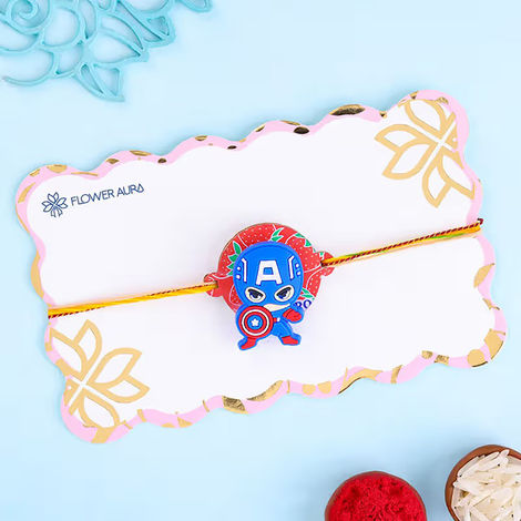 Kids Captain America Rakhi | Super Fun (Floweraura)