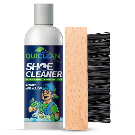 Quiclean Shoe Cleaner Kit With Brush | Best For WHite Shoes, Nubuck, Canvas, Sports Sneakers