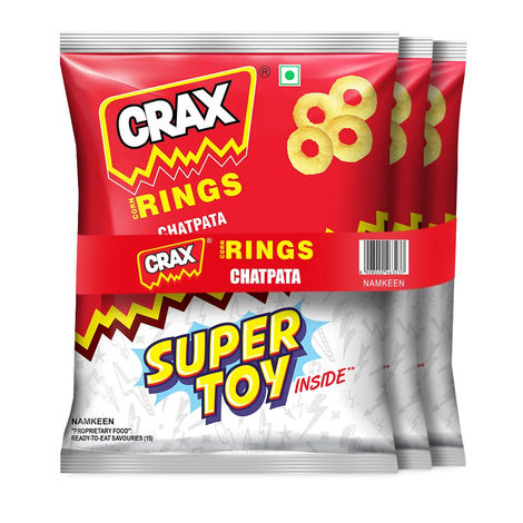 Crax Corn Rings Chatpata Masala Puff Snacks with Super Toys