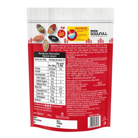 Tata Soulfull Millet Muesli, 0% Added Sugar 97% Whole Grains Fruit, Nut & Seeds Breakfast Cereal