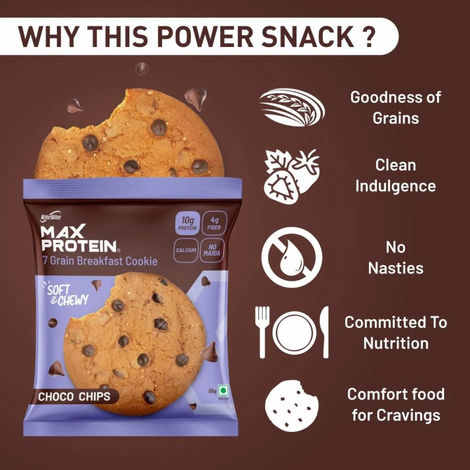 Ritebite Max Protein Cookie Choco Chips, No Maida Multigrain Premium Biscuit Cookies