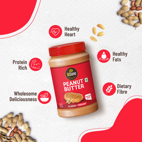 Disano Peanut Butter - Creamy, 26% Protein, No Trans Fat & Preservatives