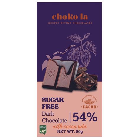 Chokola 54% Sugar Free Dark Chocolate