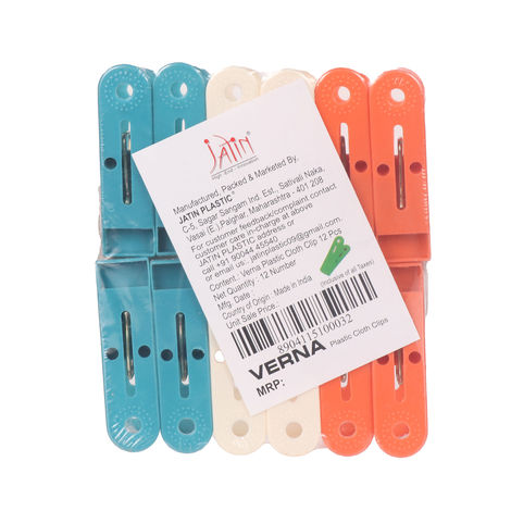 Jatin Verna Plastic Cloth Hanging Clips Set of 12 pcs