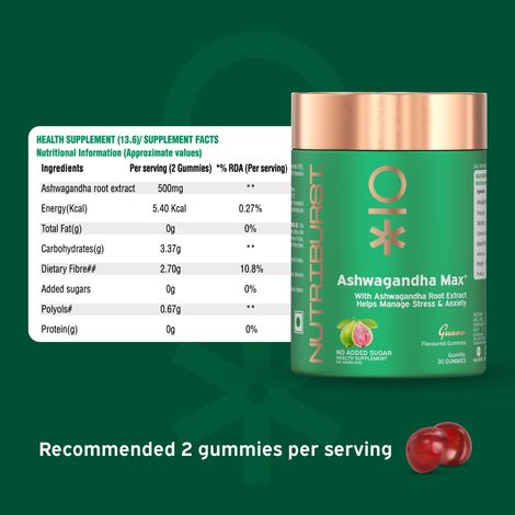 Nutriburst Ashwagandha Max Gummies For Stress Management
