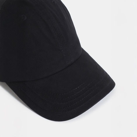 JACK & JONES Black Cotton Baseball Cap, Jet Black - One