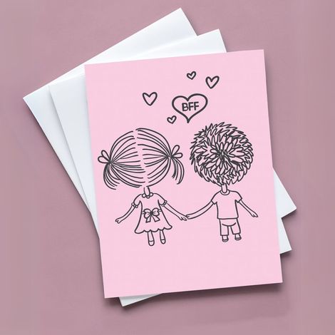 Mad Over Print Bff Card