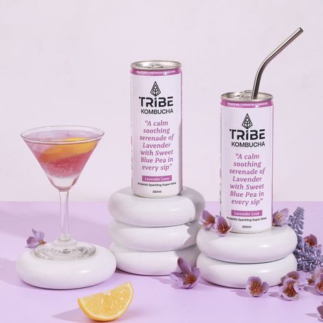 Tribe Kombucha Lavender Naturally Sparkling Probiotic Super Drink | Gut Friendly