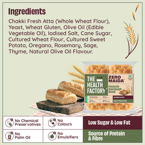 The Health Factory Zero Maida Focaccia Sourdough