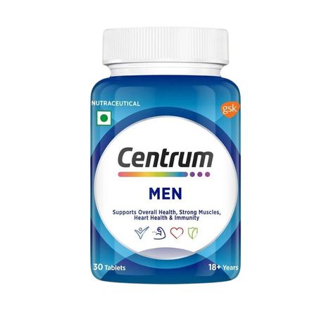 Centrum Men Multivitamins with Vit. B, C, D, & more for Energy, Immunity, Strength (30 Veg Tablets)