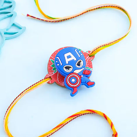 Kids Captain America Rakhi | Super Fun (Floweraura)