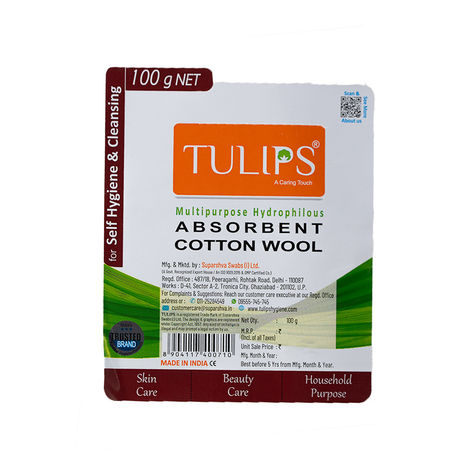 Tulips Absorbent Cotton Wool