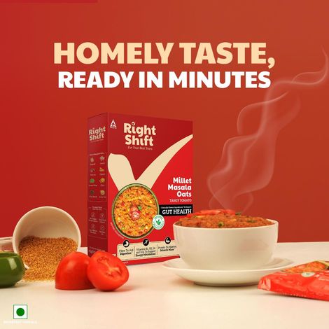 Right Shift Masala Oats, Tomato & Millets | High Protein & Fibre | No preservatives