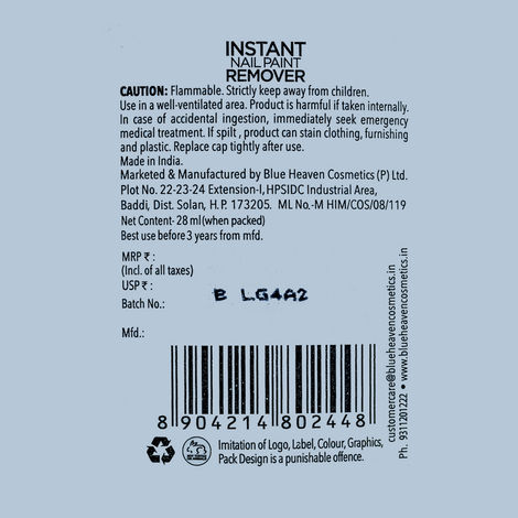 Blue Heaven Instant Nail Paint Remover
