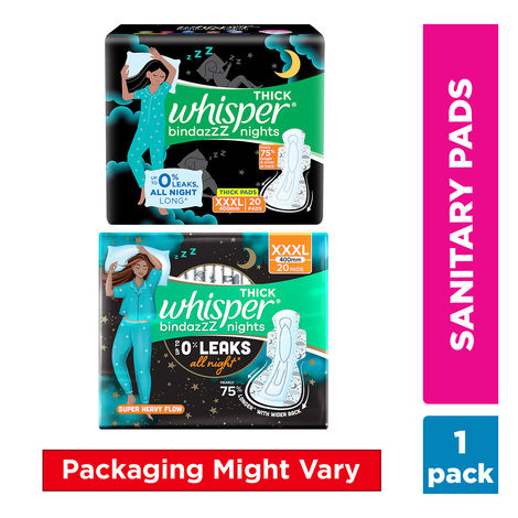 Whisper Bindazzz Nights Sanitary Pads | XXXL | 20 pcs
